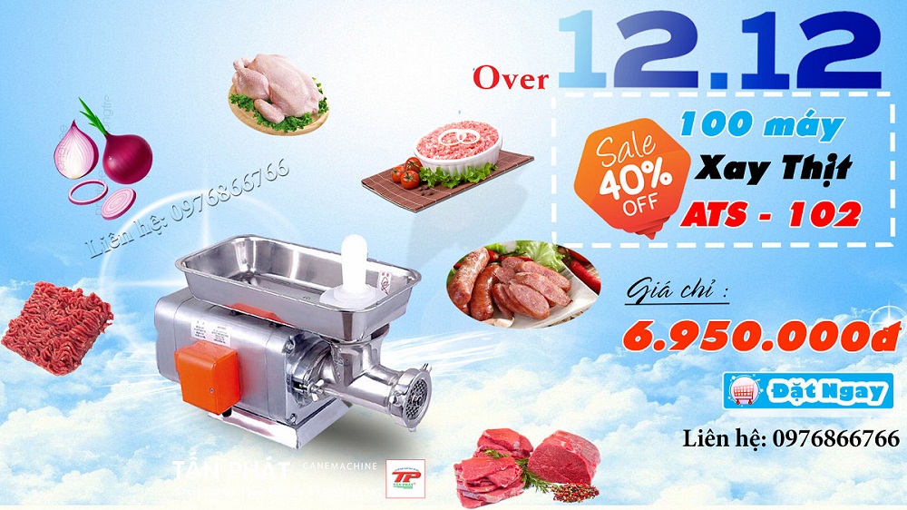 Máy xay thịt Đài Loan ATS mua chính hãng ở đâu tốt, máy xay đa năng xay thịt, xay cua đồng, xay cá giá tốt